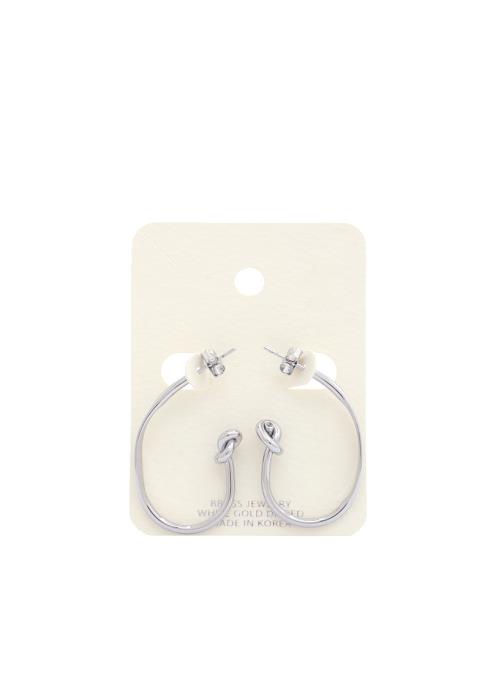 OVAL KNOT METAL EARRING