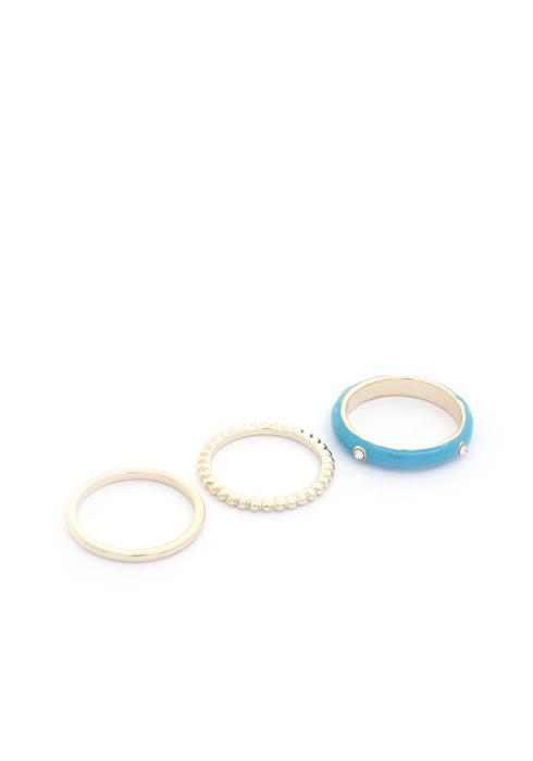 STONE EDGE COLOR METAL RING SET