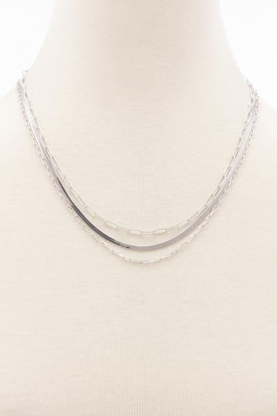OVAL LINK LAYERED NECKLACE