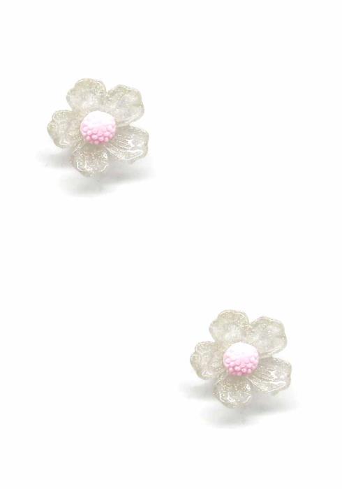 RESIN FLOWER STUD EARRING