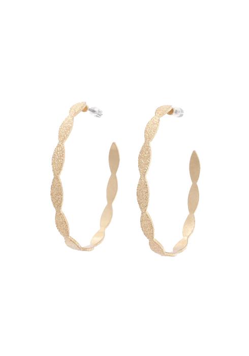 TEXTURED OVAL OPEN CIRCLE EARRING