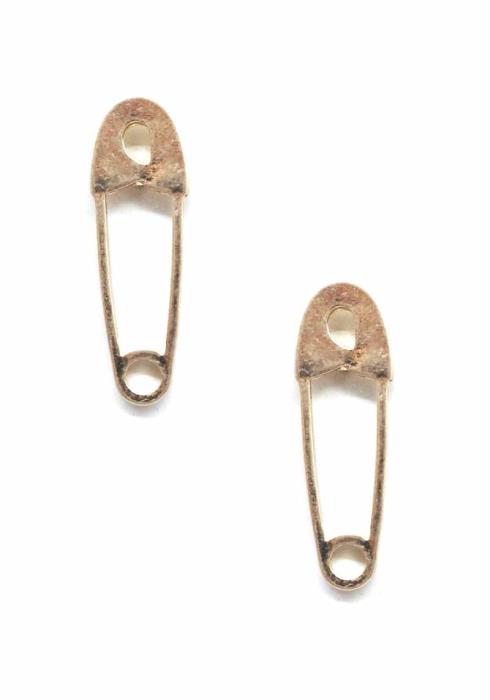 METAL CLOTHING PIN SHAPE EARRING