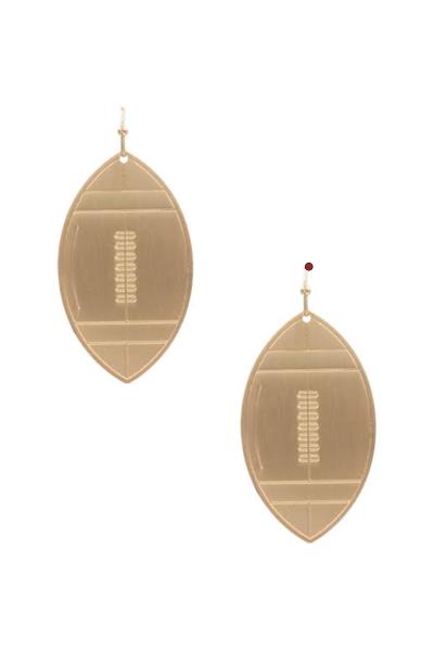 MATTE METAL FOOTBALL DANGLE EARRING