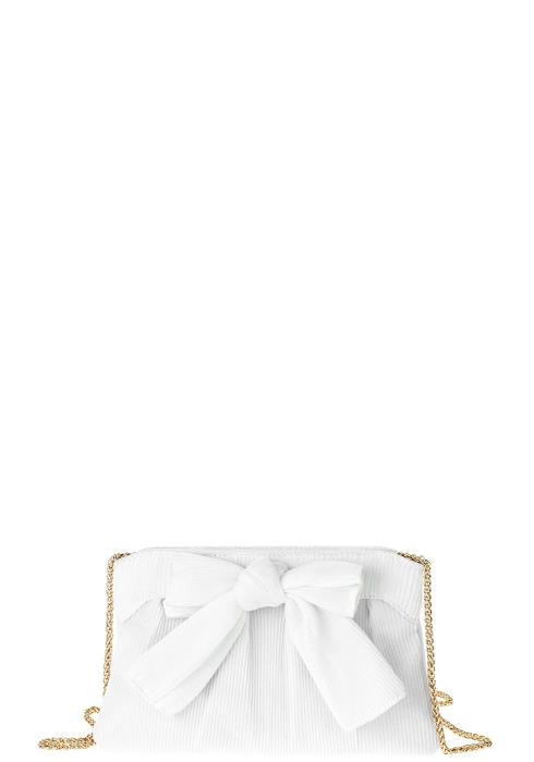 FASHION PLEATED WITH BOW EVENING CLUTCH BAG