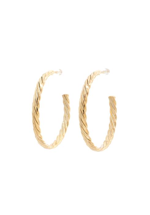 TWISTED EDGE OPEN CIRCLE EARRING