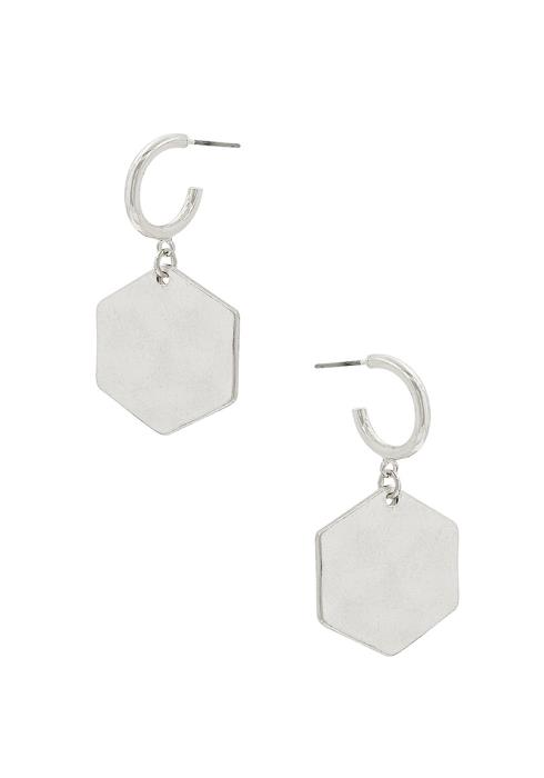 HEXAGON SHAPE HUGGIE EARRING