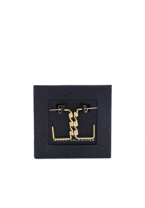 TWISTED OPEN SQUARE GOLD DIPPED EARRING