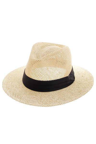 FASHION VENTED STRAW FEDORA HAT