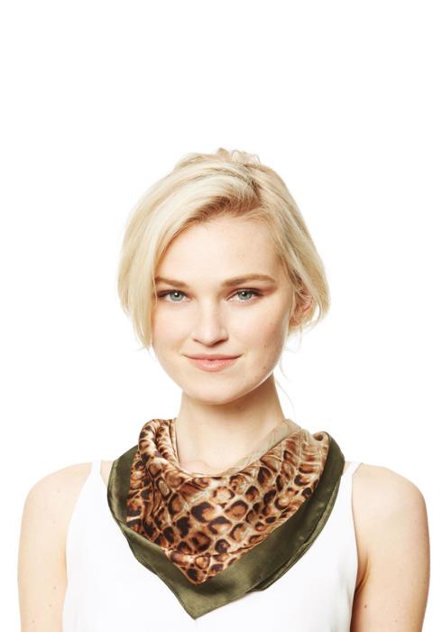 DEGE BLOCK ANIMAL PRINT SQUARE SCARF