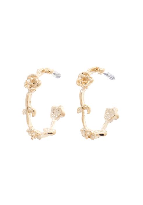 SODAJO ROSE OPEN CIRCLE GOLD DIPPED EARRING