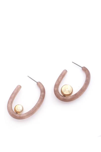 SODAJO TRANSPARENT BALL BEAD OPEN CIRCLE EARRING