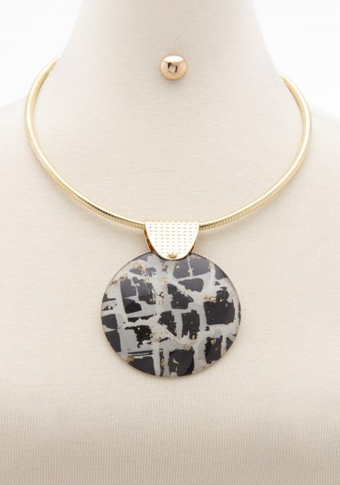 OVERSIZE PENDANT METAL NECKLACE
