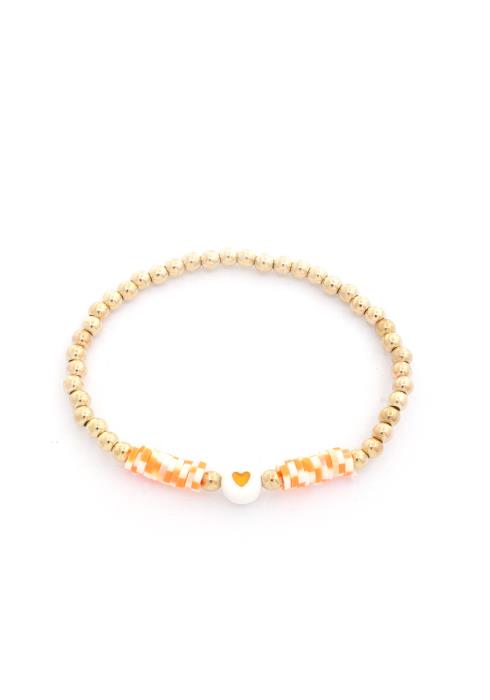 TWO TONE RUBBER DISK BEAD BRACELET