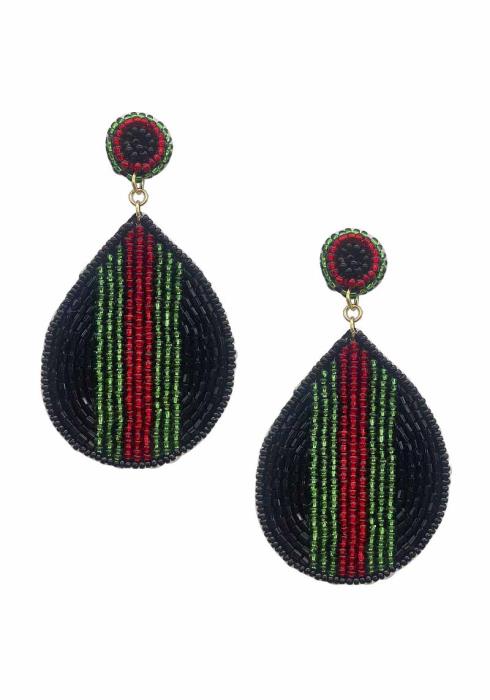 SEED BEAD TEARDROP DANGLE EARRING