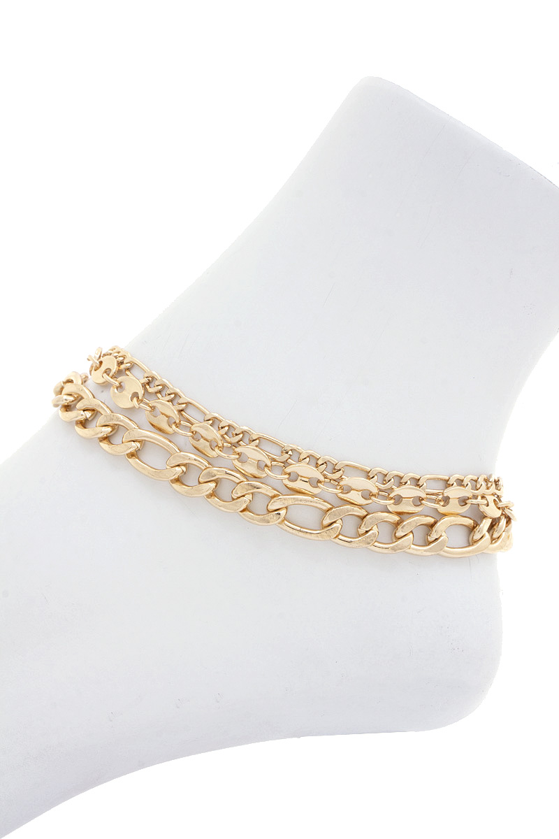 CURB FIAGO LINK LAYERED ANKLET