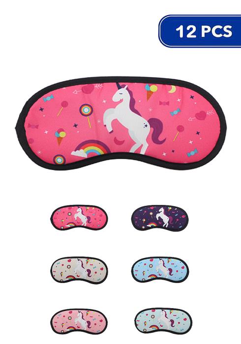 RAINBOW UNICORN HORSE PRINT SLEEPING MASK (12 UNITS)