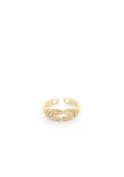 SODAJO KNOT RHINESTONE GOLD DIPPED RING