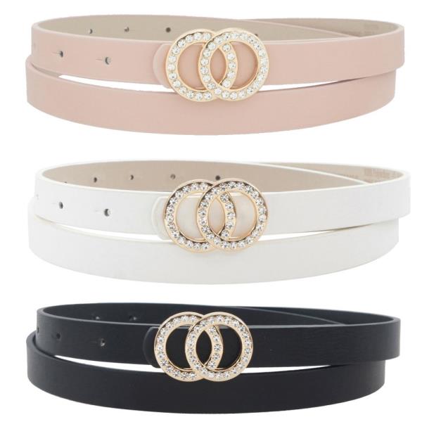 RHINESTONE PAVE DOUBLE CIRCLE TRIO BELT