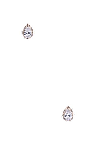 CRYSTAL TEARDROP SHAPE STUD EARRING