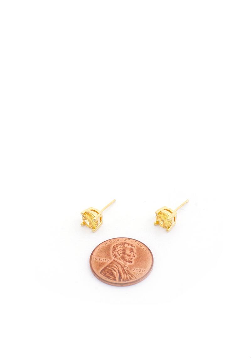 CUBIC ZIRCONIA GOLD DIPPED STUD EARRING