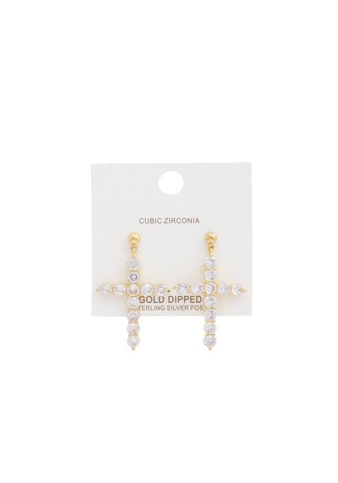 CROSS GOLD DIPPED EARRING