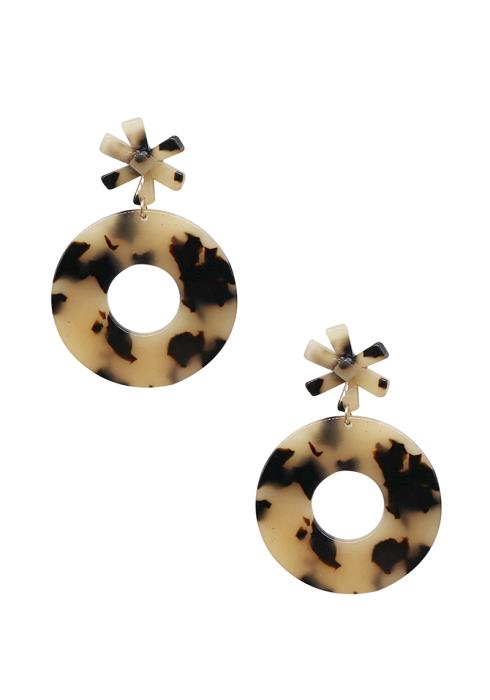 ACETATE ROUND DANGLE EARRING