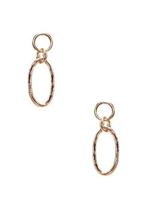 METAL ROUND OVAL LINK DANGLE EARRING