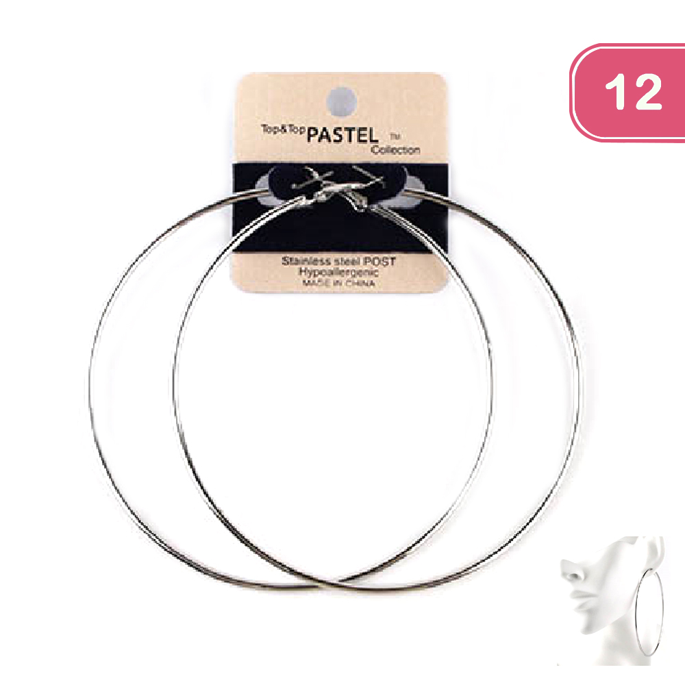 FASHION METAL HOOP EARRING (12 UNITS)