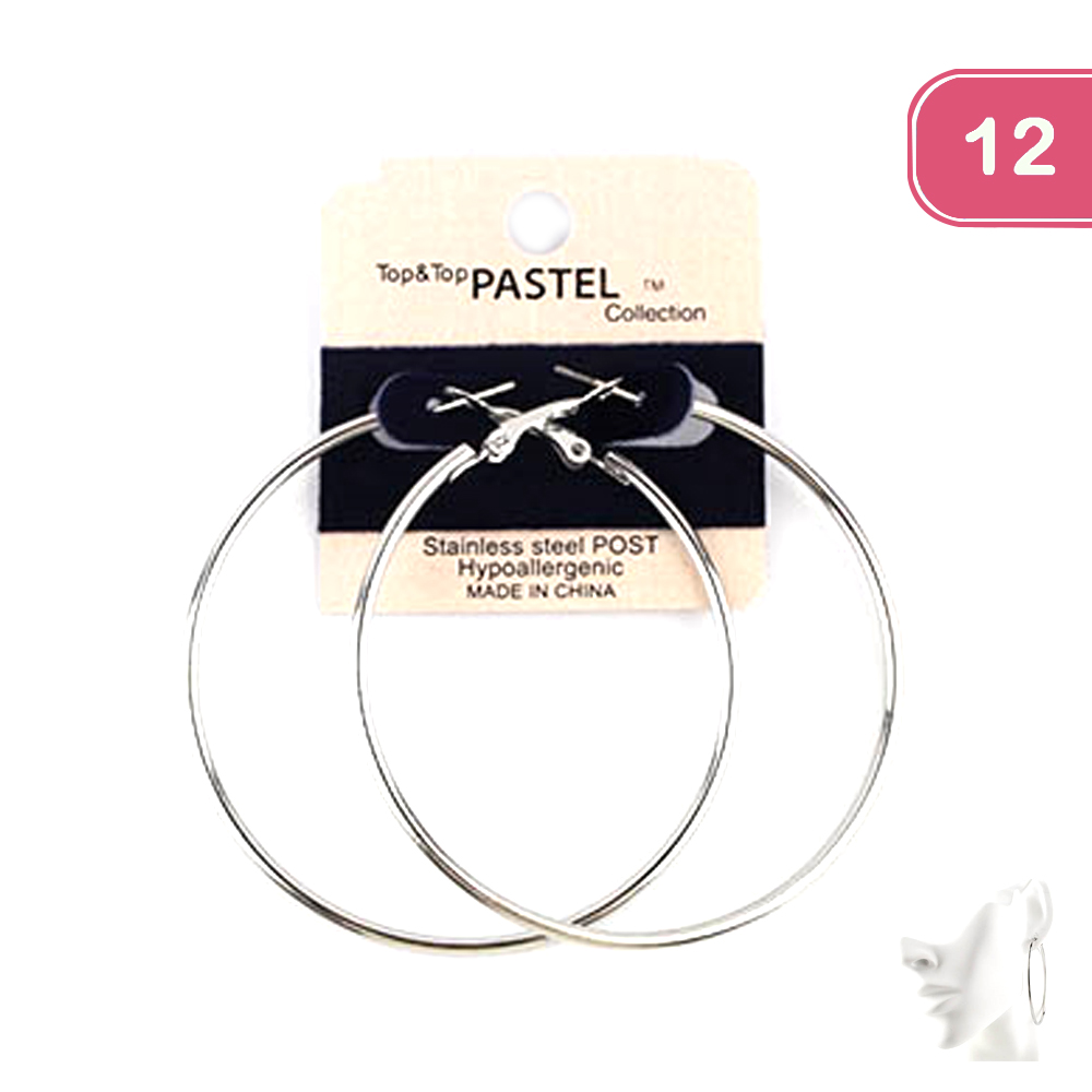 FASHION METAL HOOP EARRING (12 UNITS)