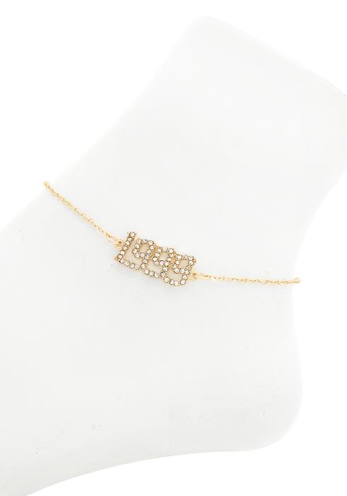 SODAJO RHINESTONE YEAR METAL CHAIN ANKLET