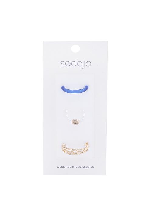 SODAJO METAL COLOR CLEAR 3 PC RING SET
