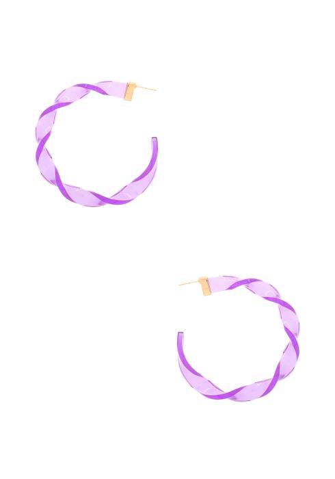TWISTY DESIGN OPEN CIRCLE EARRING