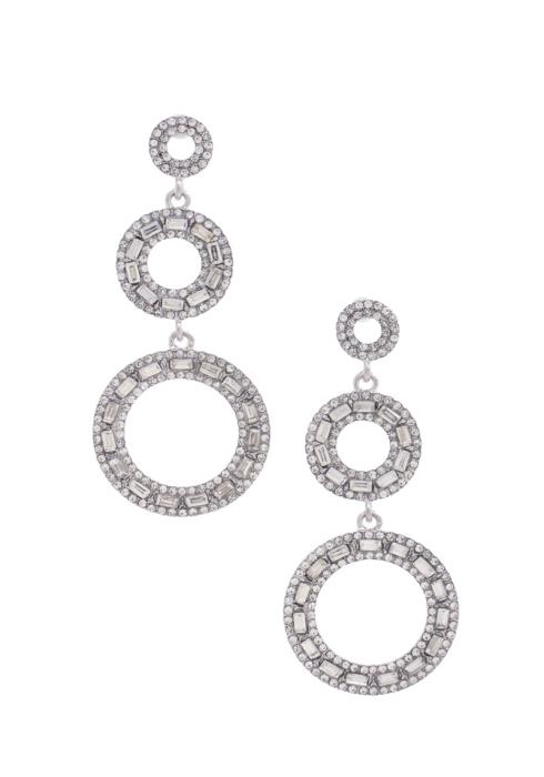 TRIPLE RHINESTONE CIRCLE EARRING