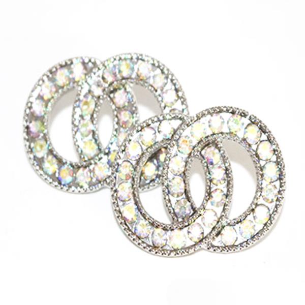 DOUBLE CIRCLE RHINESTONE EARRING