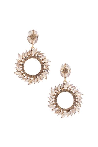 RHINESTONE CIRCLE POST DROP EARRING