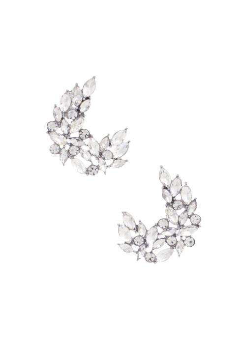 MOON SHAPE RHINESTONE EARRING