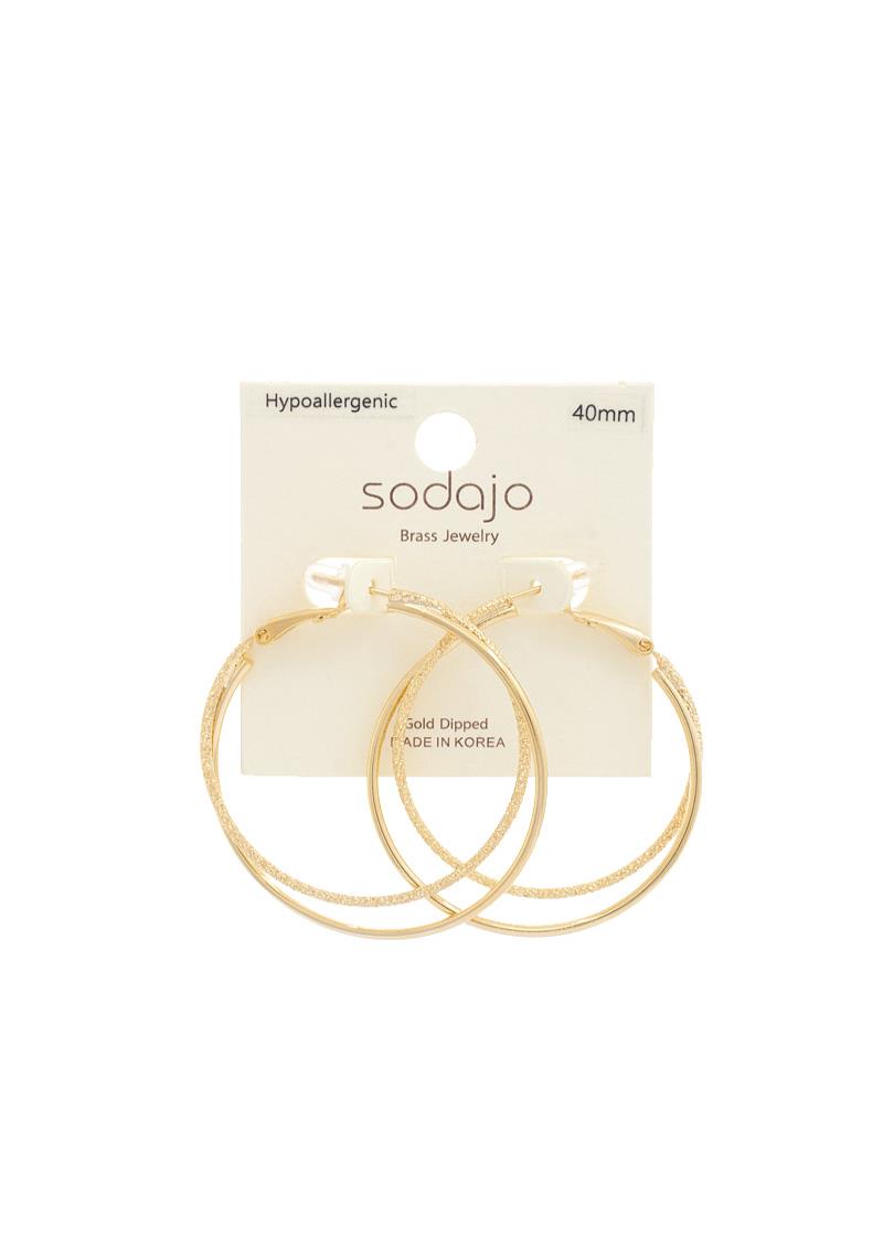 SODAJO DOUBLE HOOP GOLD DIPPED EARRING