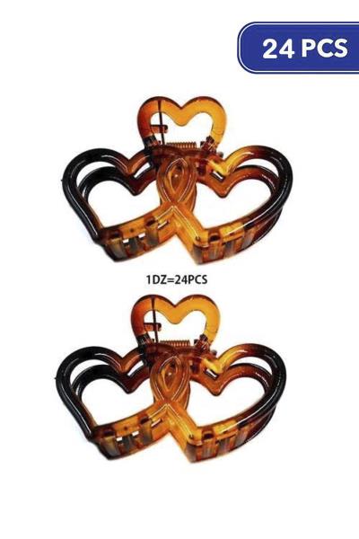 FASHION HEART HAIR CLAW CLIP (24 UNITS)