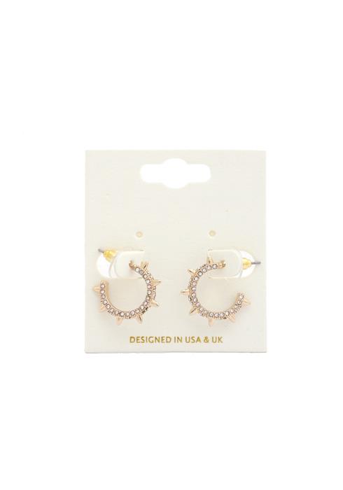 SUN RHINESTONE EDGE OPEN CIRCLE EARRING