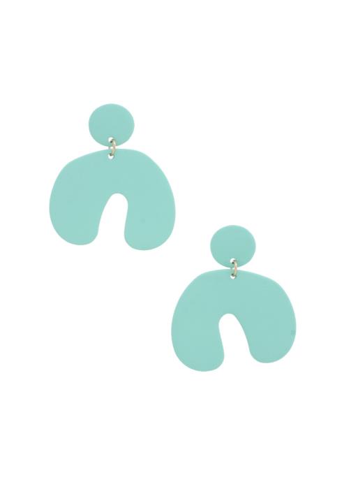 SMOOTH TEXTURE ORGANIC SHAPE POST DROP EARRING