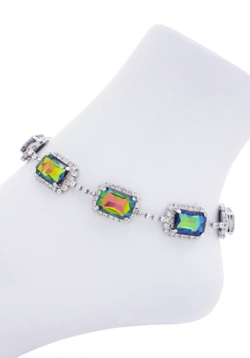 RECTANGLE RHINESTONE ANKLET