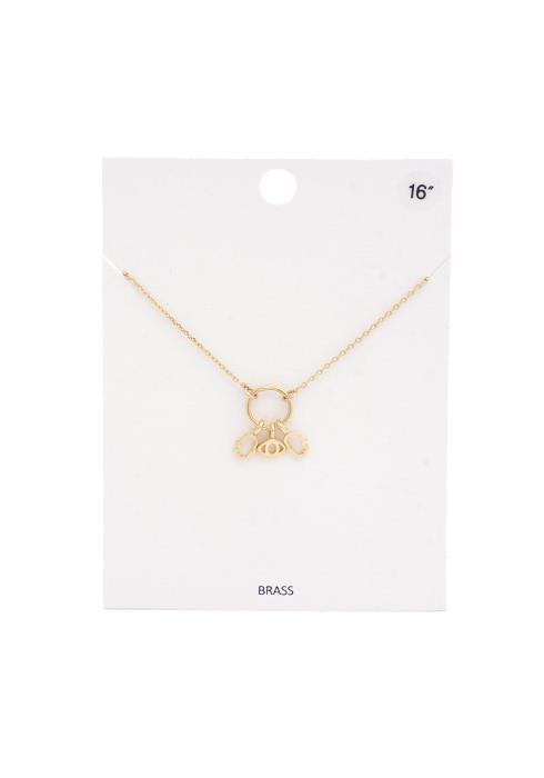 DAINTY HAMSA HAND EYE CHARM NECKLACE