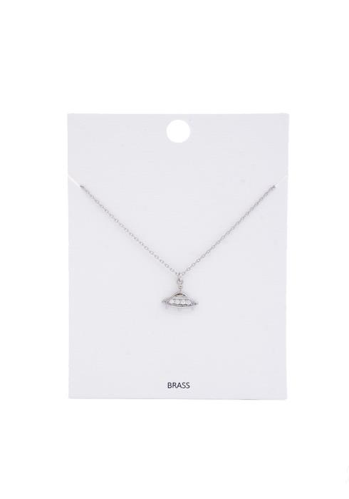UFO RHINESTONE CHARM NECKLACE