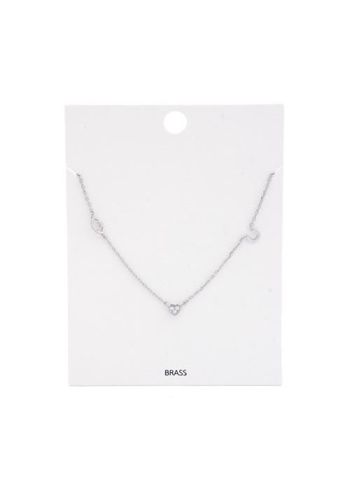 DAINTY HEART EYE CHARM STATION NECKLACE