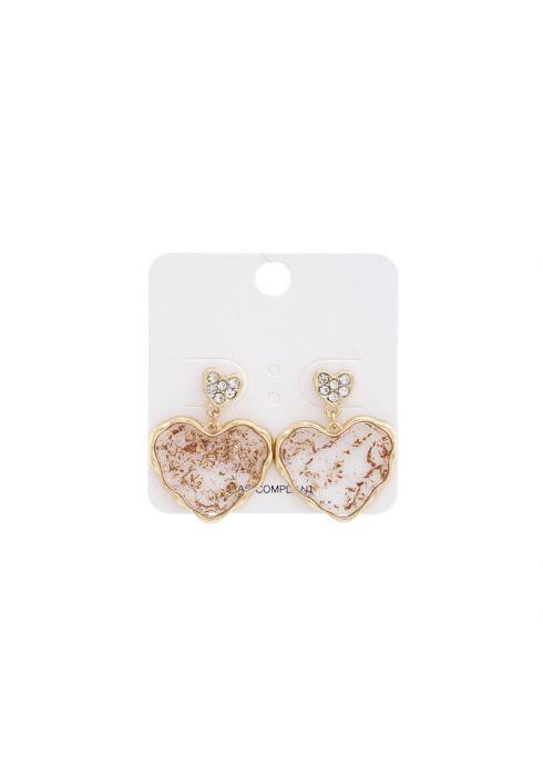DOUBLE HEART POST DROP EARRING