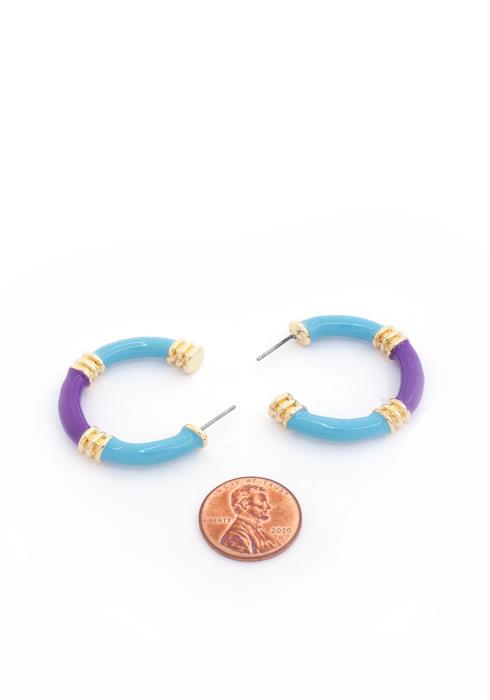 COLOR OPEN CIRCLE EARRING