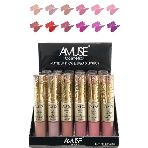 AMUSE MATE LIPSTICK & LIQUID LIPSTICK (24 UNITS)