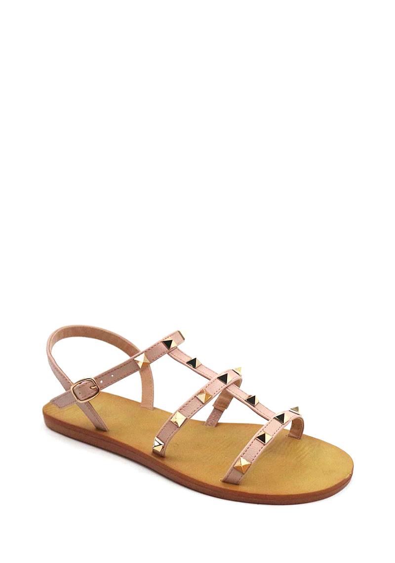 THIN STRAP SPIKE STUD BUCKLE SANDALS