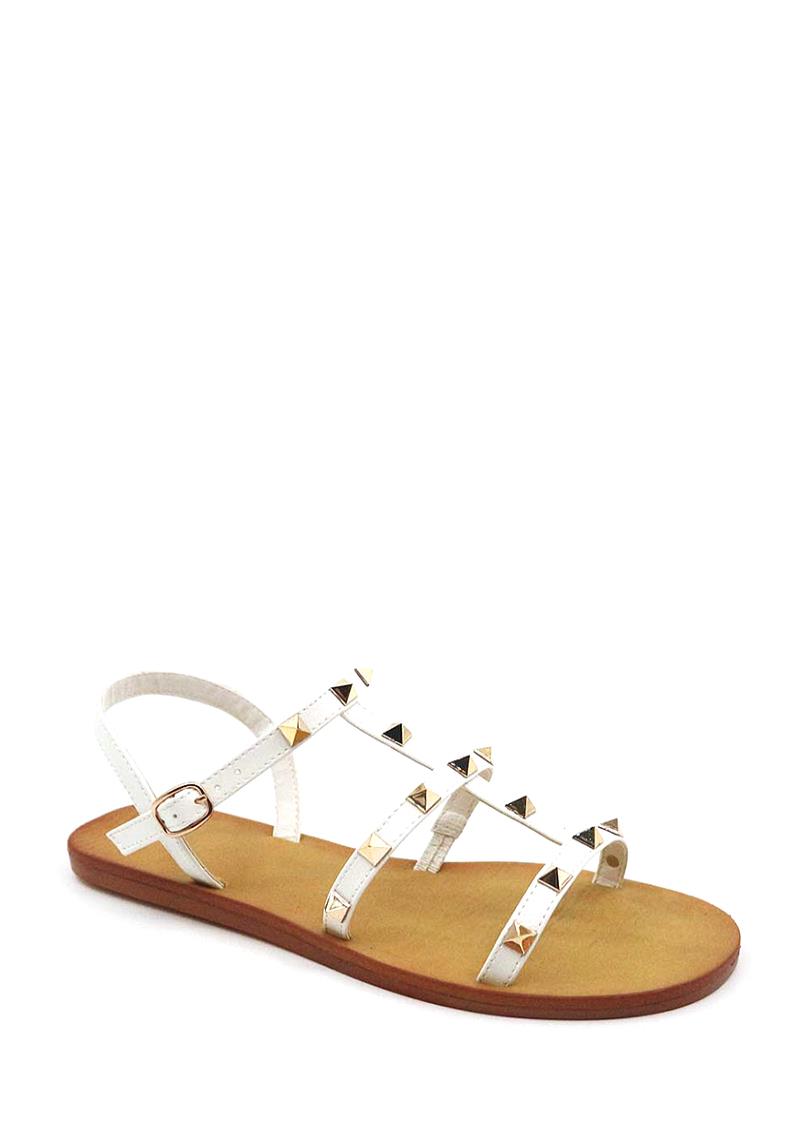 THIN STRAP SPIKE STUD BUCKLE SANDALS