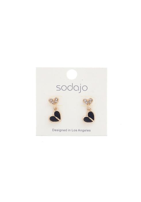 SODAJO DOUBLE HEART DROP EARRING